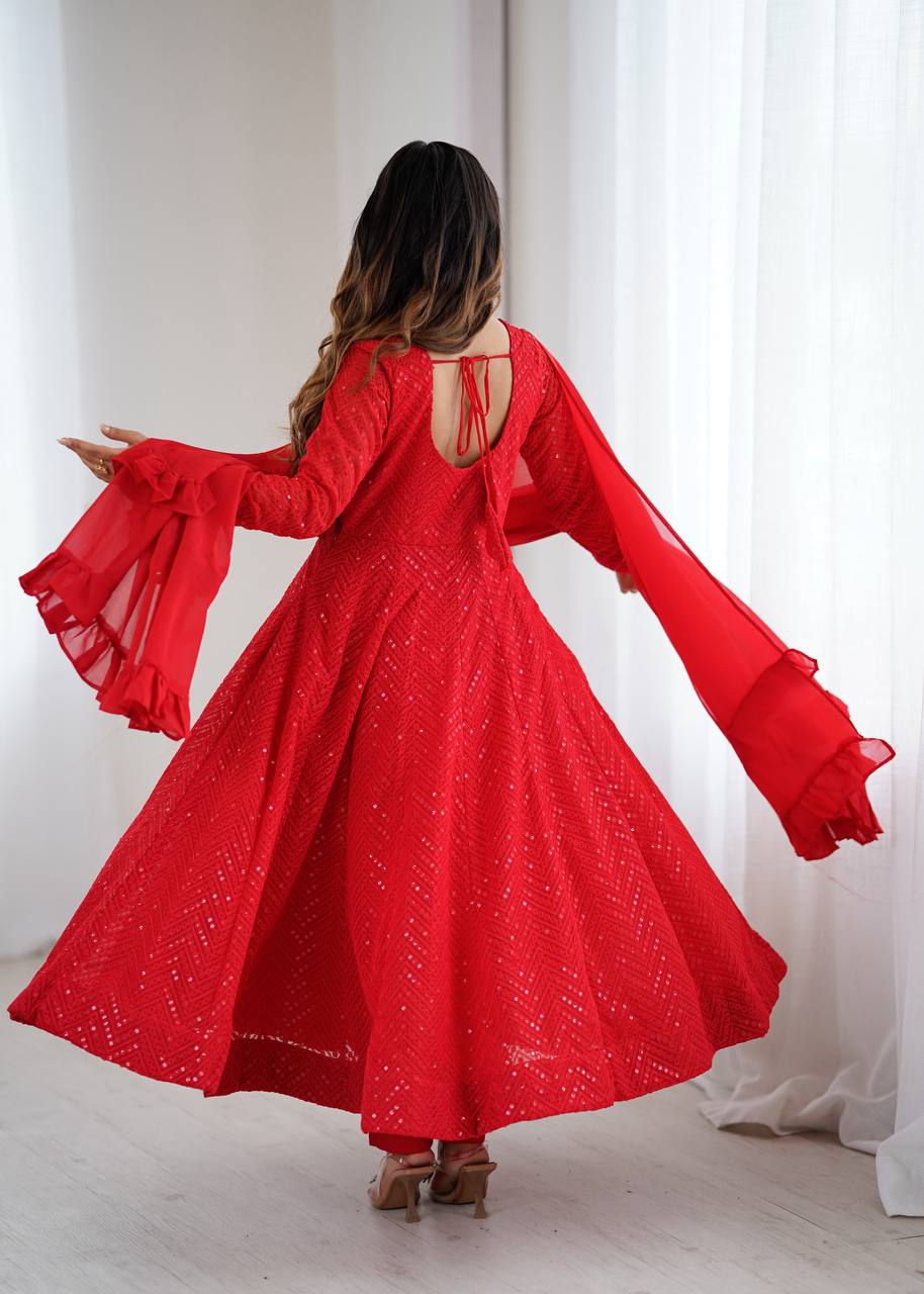 ✨ Elegant Lucknowi Anarkali Set ✨